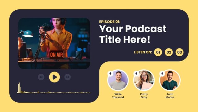 Modern Podcast Template with Audio Wave