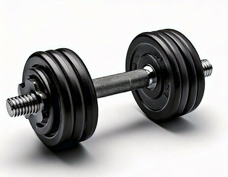 Freigestellte Hanteln auf wei&szlig;em Hintergrund &ndash; Fitness und Training