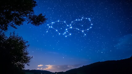 Fototapeta premium Celestial Gemini: A Night Sky Constellation