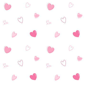 seamless pattern with hearts, valentines background decorate with hearts for wallpaper, wrapping paper, card, printing