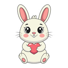 Bunny with a heart. Vector illustration