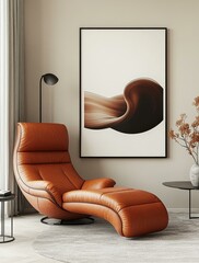 Modern Abstract Art with Relaxing Recliner