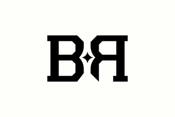 monogram initial BR symbol logo design vector ideas. bold letter BR iconic logo vector design template with hipster, elegant and modern styles isolated on white background