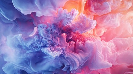 Fototapeta premium Colorful swirling smoke creating abstract shapes and textures with vibrant colors