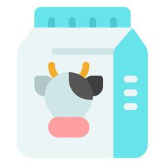 Milk Icon in Flat Style Suitable for Web, Apps, Presentation, or Printable Meanings