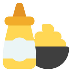 Mustard Icon in Flat Style Suitable for Web, Apps, Presentation, or Printable Meanings