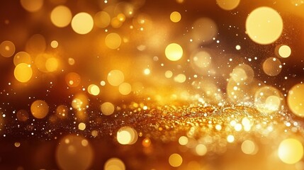 Glimmering Golden Bokeh Background Effect