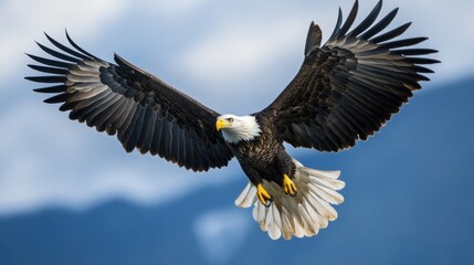 Obraz premium Majestic Bald Eagle in Powerful Flight