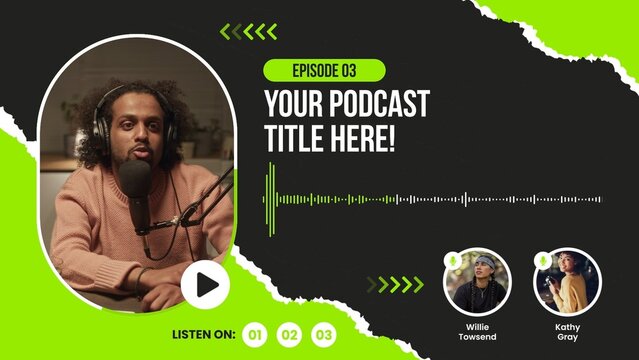 Clean Podcast Audio Visualizer with Image