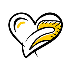 golden heart with a ribbon