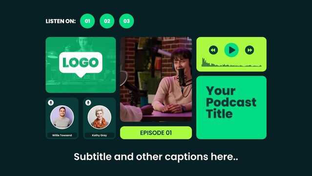 Modern Podcast Template with Audio Wave
