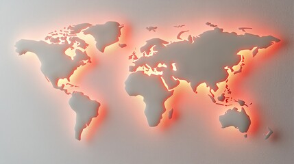 Illuminated World Map: A Global Perspective