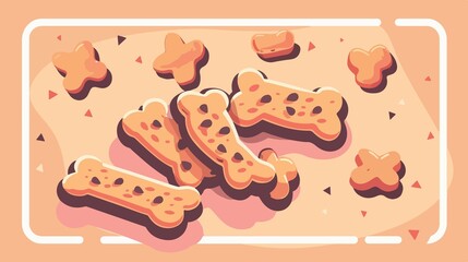 Dog Food Biscuit Vector Isolated Flat Vector Illustration