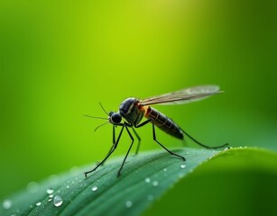 Naklejka premium Mosquito on a Leaf