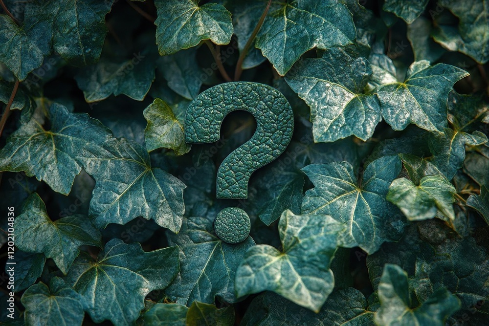 Canvas Prints environmental concept showing question mark emerging from climbing vines and wild plants in natural 