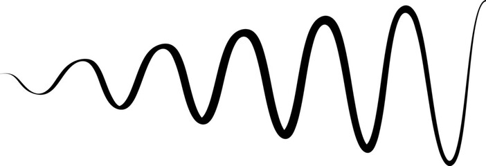 Black on white Horizontal zig zag line wave element