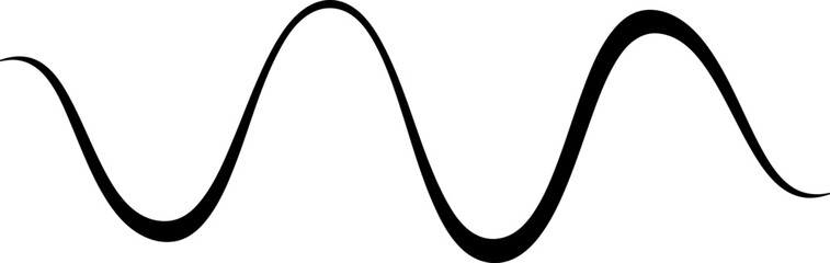 Black on white Horizontal zig zag line wave element