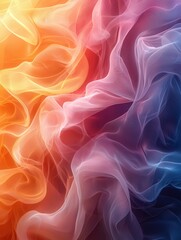 Obraz premium Abstract flowing colorful transparent fabric with soft folds. Great for backgrounds, textiles, and digital art projects.