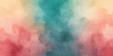 Fototapeta premium Abstract Watercolor Background Pastel Pink Teal and Yellow Blend
