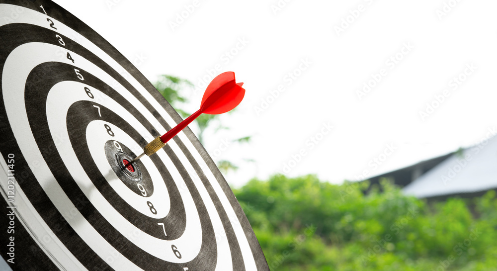 Poster dart on target copy space background