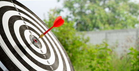 red dart with target for copy space background