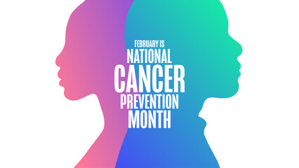 February is National Cancer Prevention Month. Holiday concept. Template for background, banner, card, poster with text. Vector EPS10 illustration.