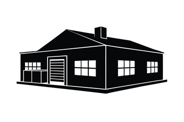 Ware house office silhouette vector