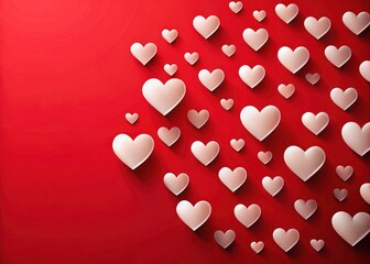 Abstract red hearts create a minimalist love design, ideal for Valentine's Day photos or romantic wallpaper.