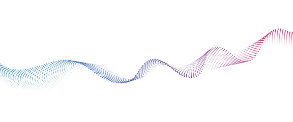 Flowing Dot Wave halftone gradient pattern on transparent background	

