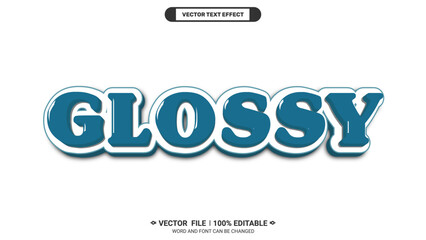 Glossy shiny style 3d editable vector text effect