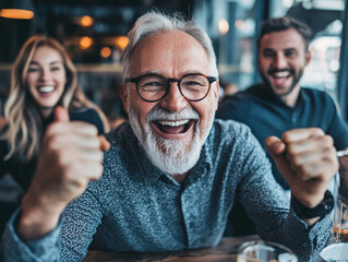 Cheerful Senior Man Giving a Thumbs Up