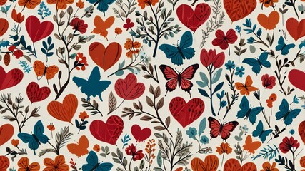 Obraz premium seamless pattern with hearts