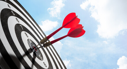 red dart with target copy space background
