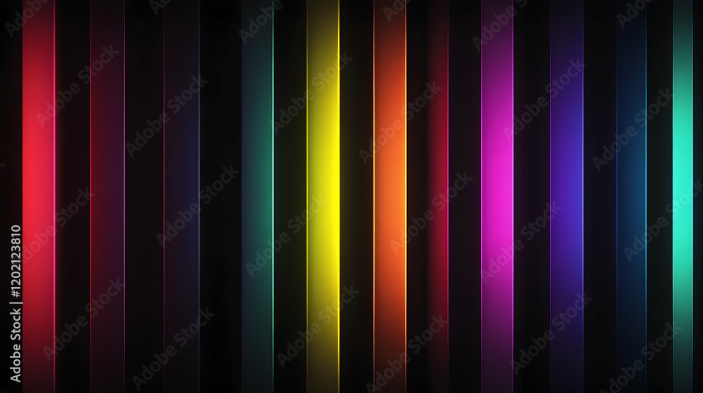 Poster minimal abstract gradient with vibrant neon tones transitioning into black, creating a futuristic de