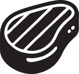 Steak silhouette vector illustration, ideal for meat branding, restaurant menus, culinary designs, food packaging, and grilling-related projects.