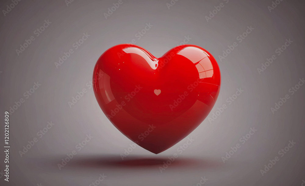 Aufkleber a red heart is floating in the air. the heart is the main focus of the image, and it is floating abo