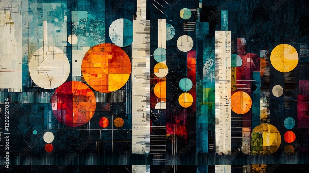 Poster vibrant abstract laboratory scene featuring a textured composition of dna molecular patterns colorfu