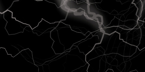 Thunder Stock Image In Black Background. Massive lightning bolt with branches isolated on black background.
