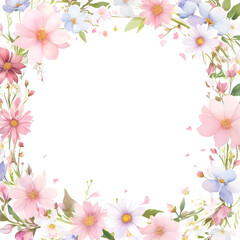 Fototapeta premium Elegant Peony Rose Watercolor Frame