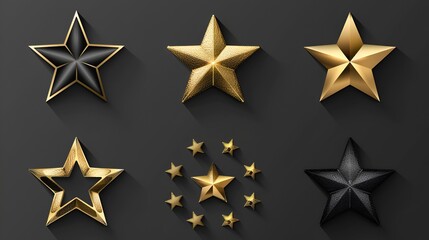 star icon set collection