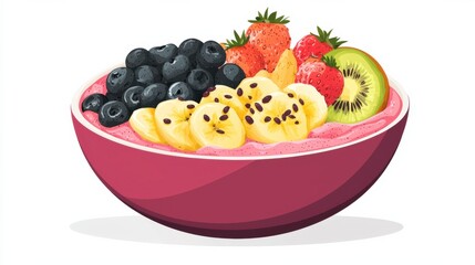 Tropical smoothie bowl. Healthy food . Vitamins and energy for you