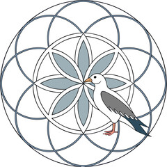 geometric-mandala An intricate mandala with symmetrical patterns, perfect for art, décor, and meditation projects