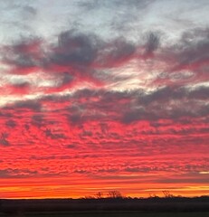 red sunset sky clouds beautiful nature 