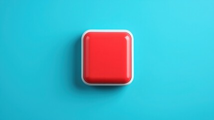 First Alert ensures safety with a siren concept. Red square button on a bright blue background.