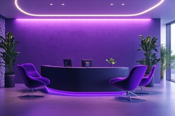 Purple Reception Area