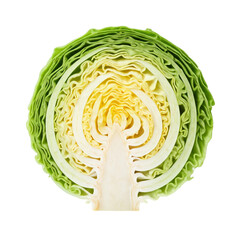 Fototapeta premium Cut Wedge of Iceberg Lettuce Isolated on White Background