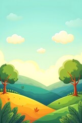 Obraz premium Calm River Scenery for Storybooks, Children's book cover design images