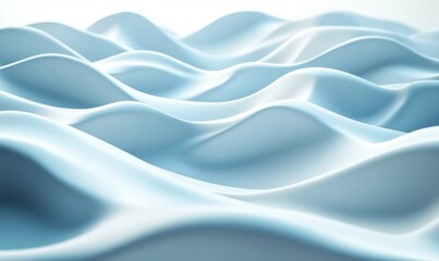 Obraz premium Abstract Light Blue Waves, Soft Curves and Textures, Ideal for Backgrounds and Design Projects, Evoking Calmness and Serenity in Digital Art