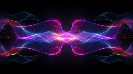 Obraz premium Abstract Tech Background with Symmetrical Light Waves