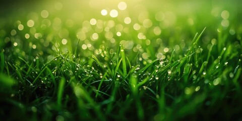 Fototapeta premium Grass with Water Droplets